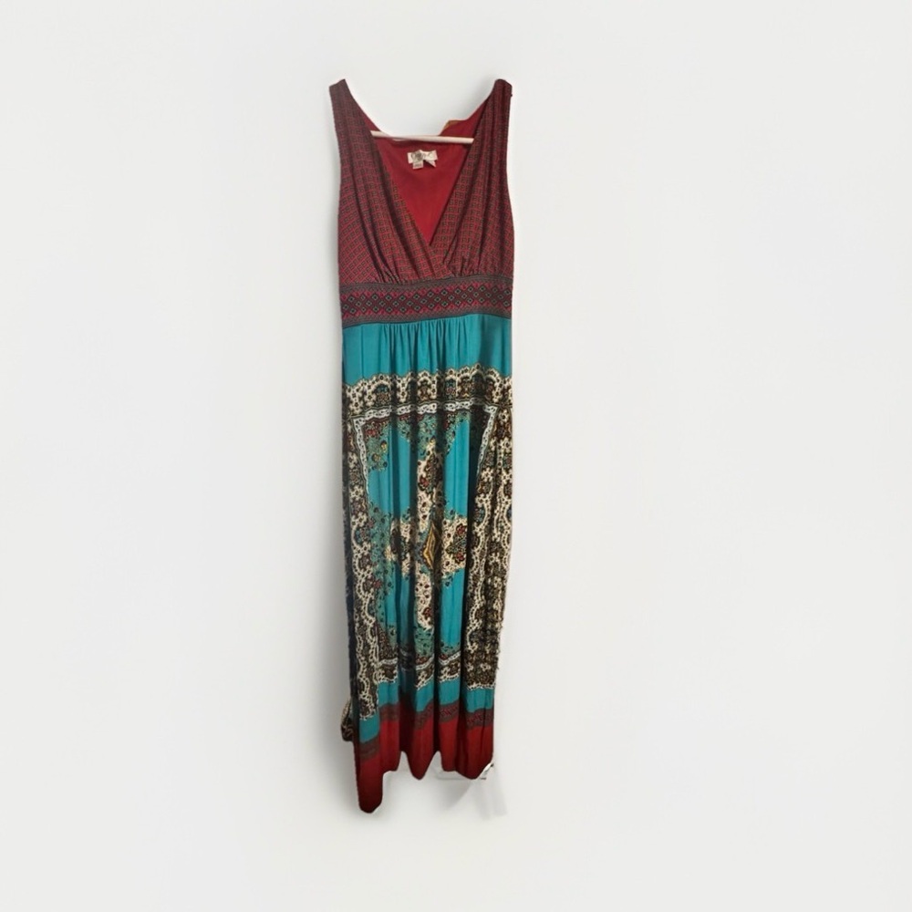 Maggie L Elegant Multicolor Sleeveless Maxi Dress size 4